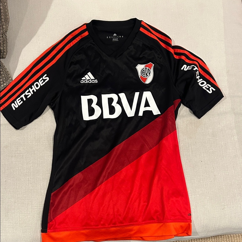 Adidas Kids Black and Orange Soccer Jersey